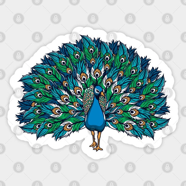 Peacock Sticker by Mako Design 